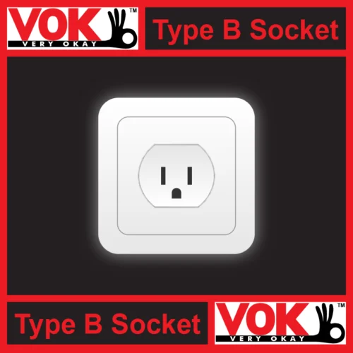 Type-B (NEMA-5-15) Electrical Power Plug Socket Outlet